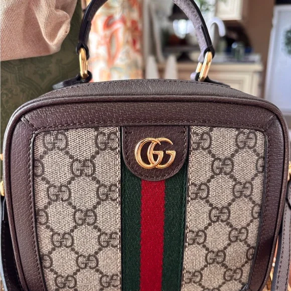 Gucci Ophidia Bag with Brown and Green Accents NWT - Picture 2 of 12